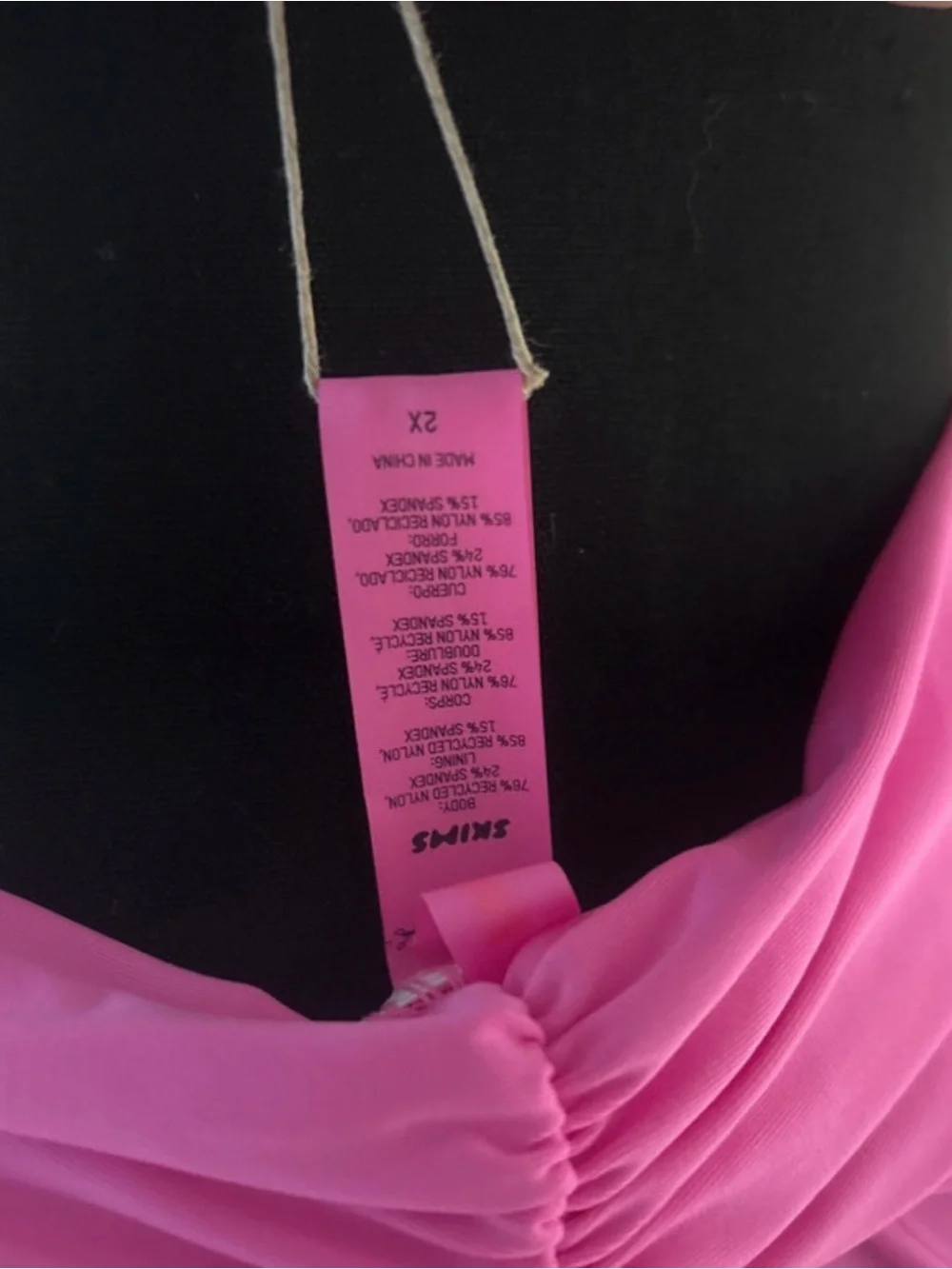 SKIMS NWT Taffy Pink Recycled Swim Sarong Skirt Wrap Twist Front Cover Up 2X